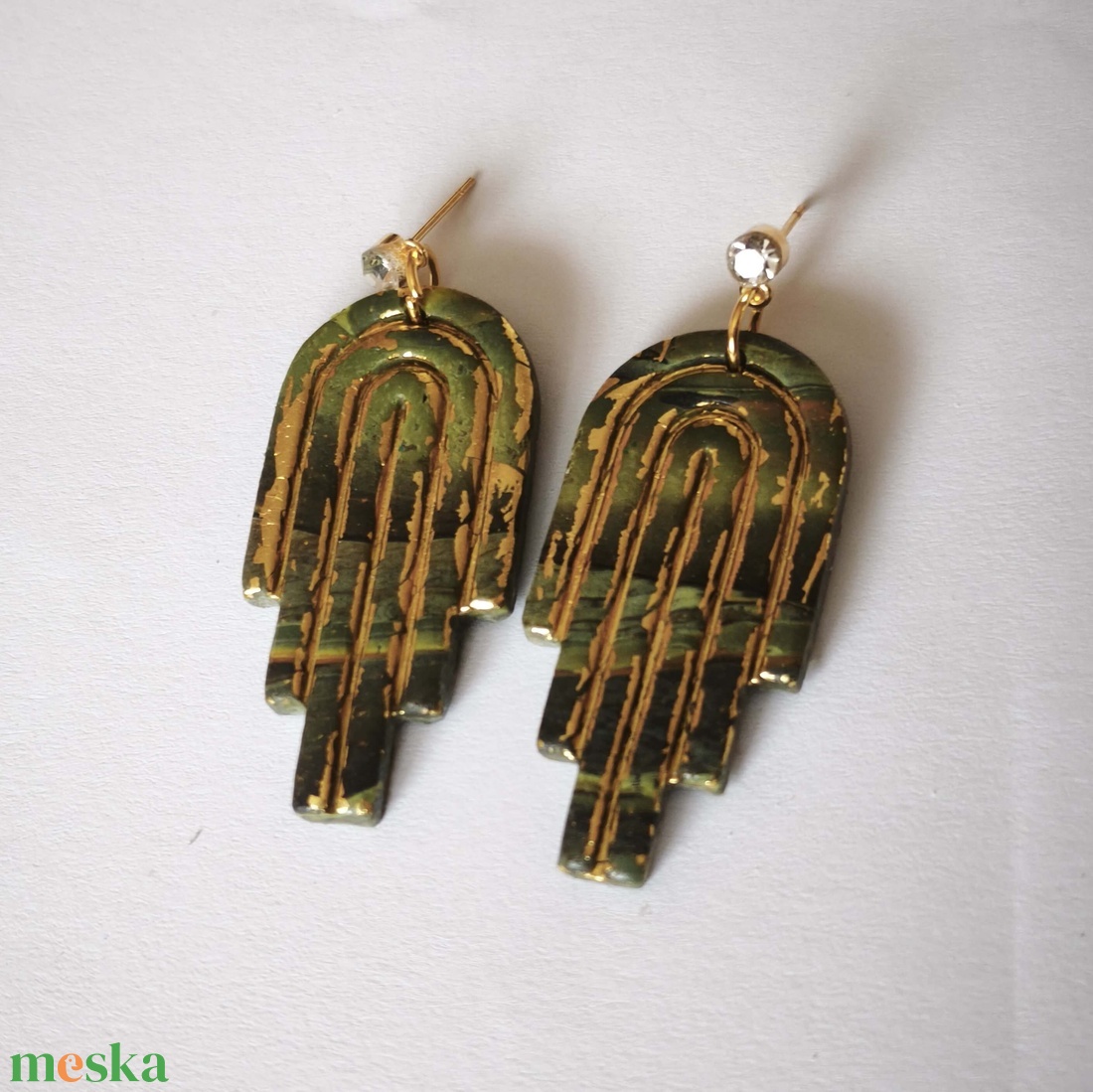 Aranyló Erdőív fülbevaló - ékszer - fülbevaló - lógó fülbevaló - Meska.hu