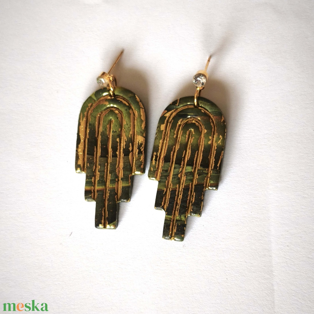 Aranyló Erdőív fülbevaló - ékszer - fülbevaló - lógó fülbevaló - Meska.hu