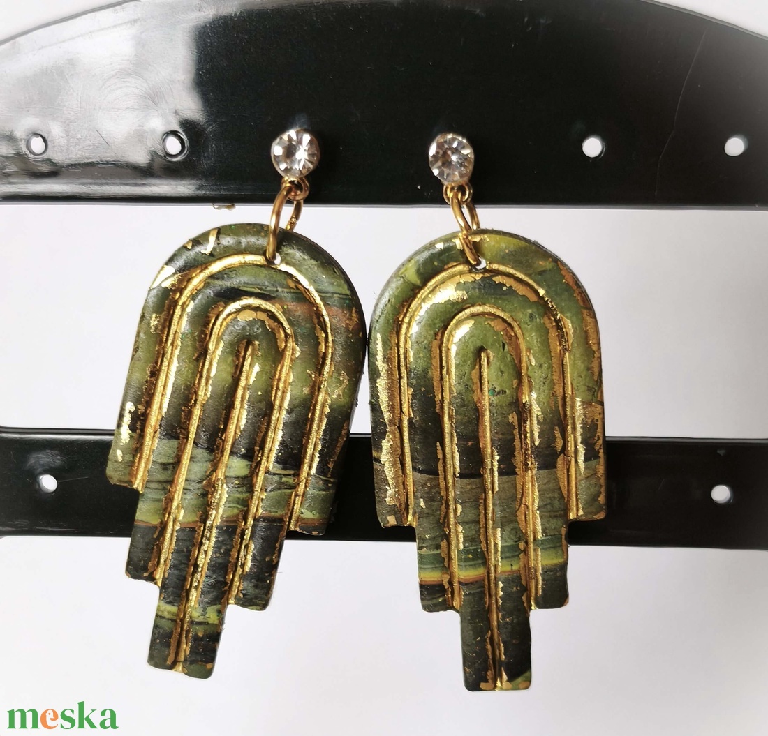 Aranyló Erdőív fülbevaló - ékszer - fülbevaló - lógó fülbevaló - Meska.hu