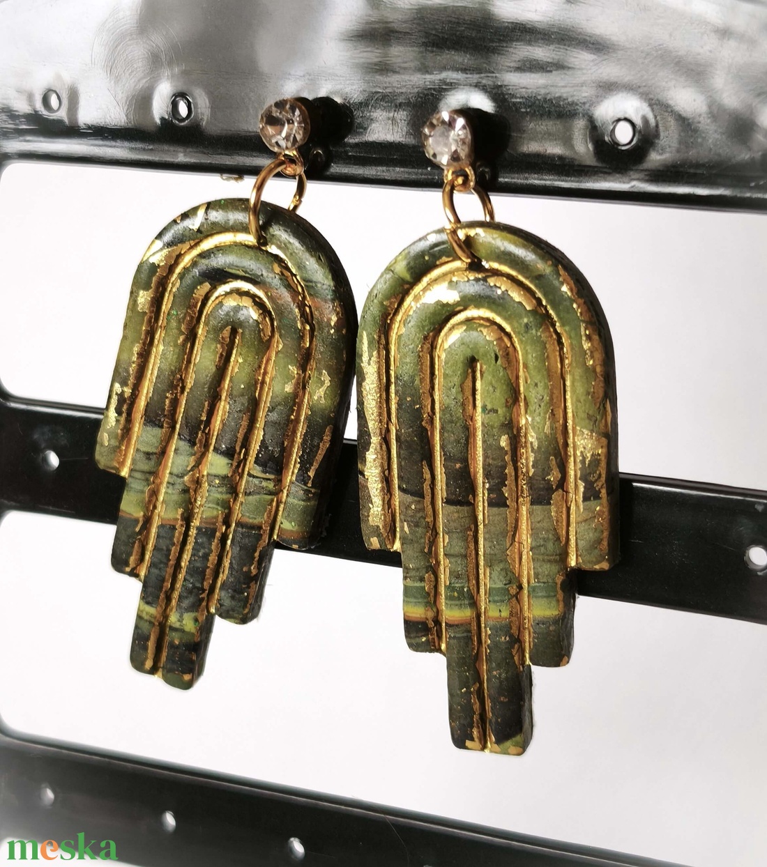 Aranyló Erdőív fülbevaló - ékszer - fülbevaló - lógó fülbevaló - Meska.hu