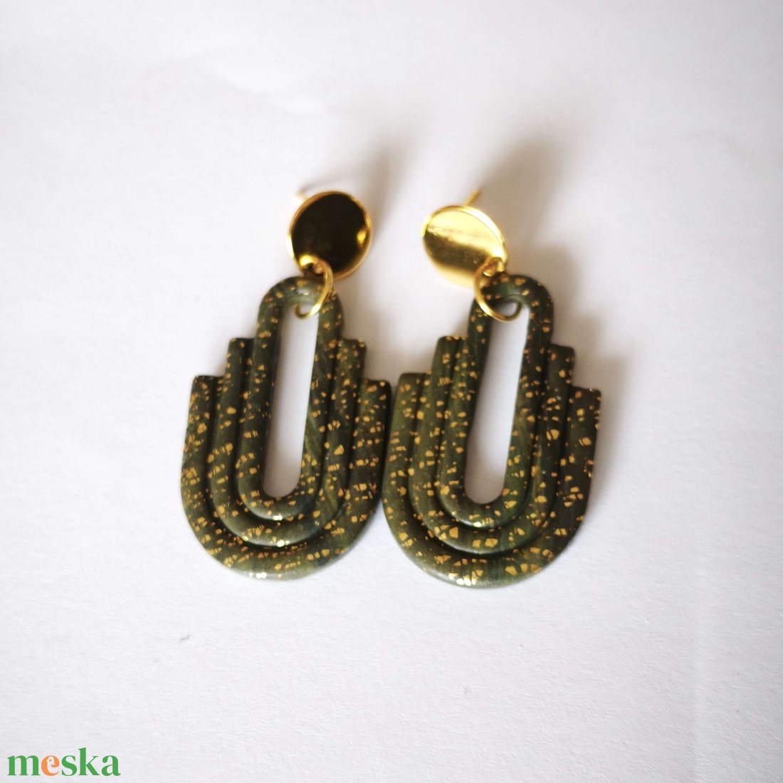 Aranymoha Ív fülbevaló - ékszer - fülbevaló - lógó fülbevaló - Meska.hu