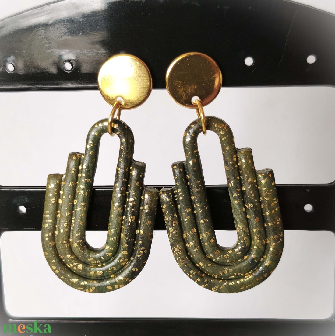 Aranymoha Ív fülbevaló - ékszer - fülbevaló - lógó fülbevaló - Meska.hu