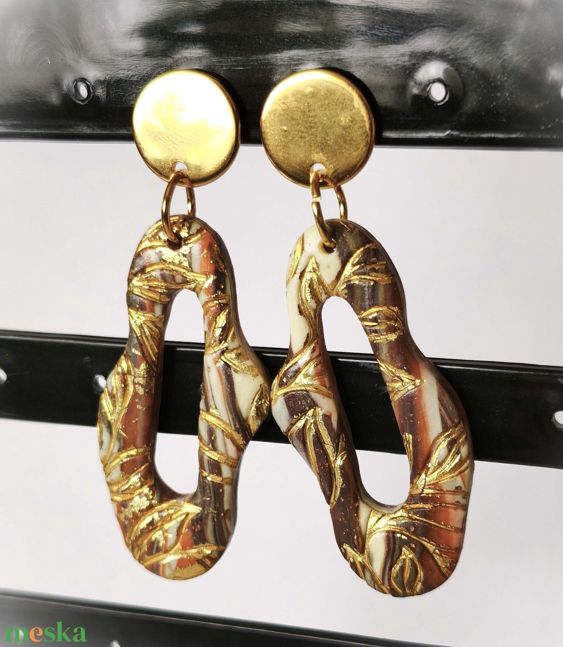 Aranyló Lombfény fülbevaló - ékszer - fülbevaló - lógó fülbevaló - Meska.hu