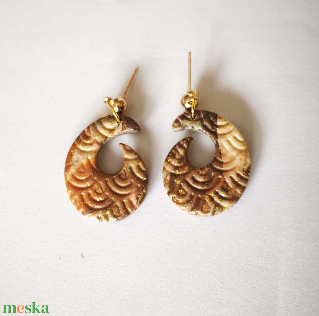 Aranyhullám Sugallat fülbevaló - ékszer - fülbevaló - lógó fülbevaló - Meska.hu