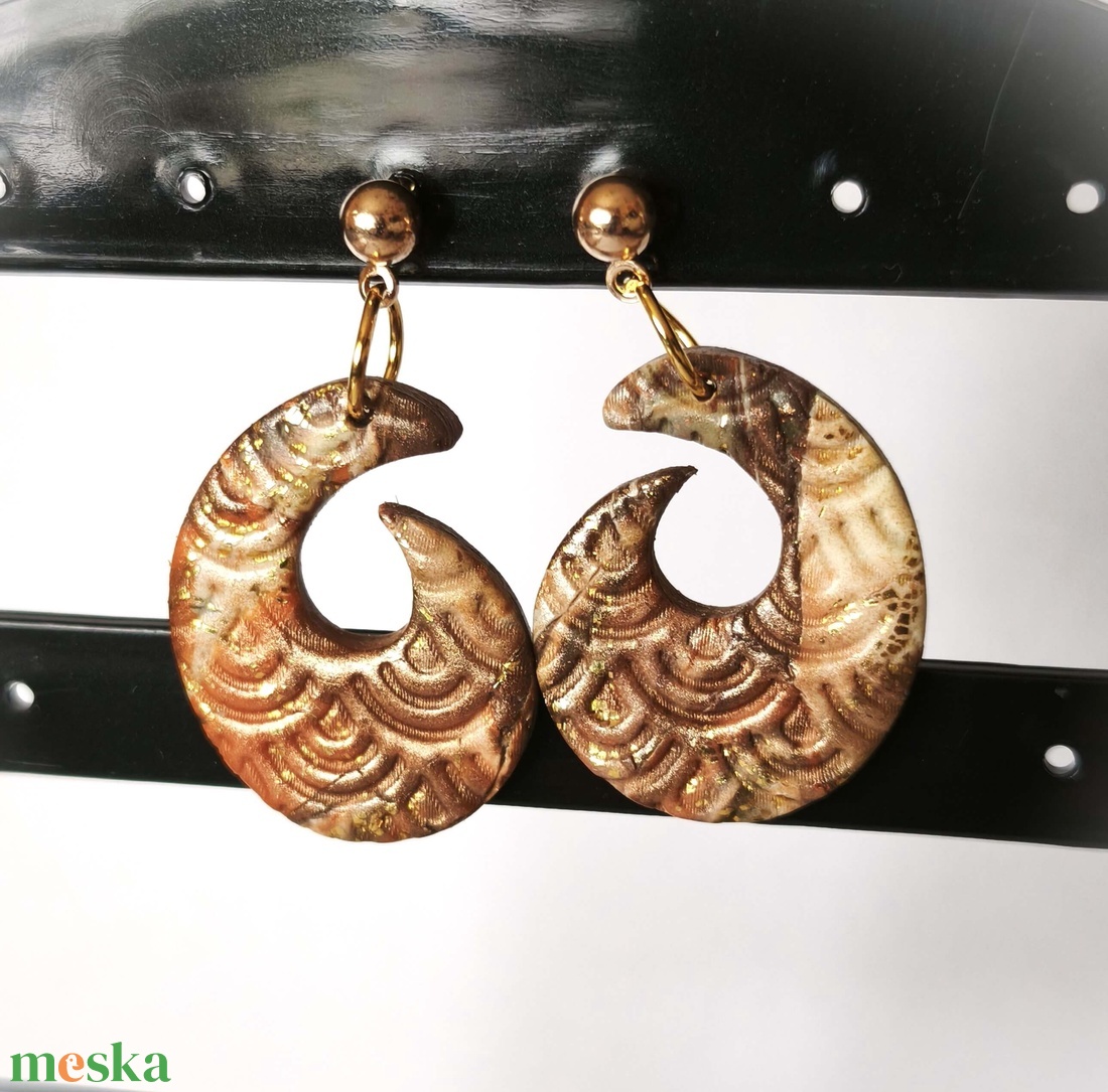 Aranyhullám Sugallat fülbevaló - ékszer - fülbevaló - lógó fülbevaló - Meska.hu