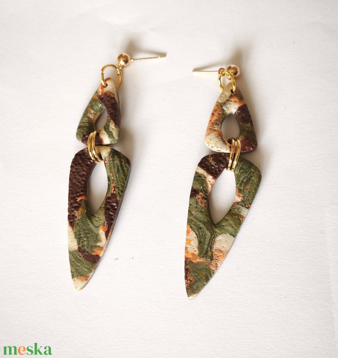 Mohaarany Elegancia fülbevaló - ékszer - fülbevaló - lógó fülbevaló - Meska.hu