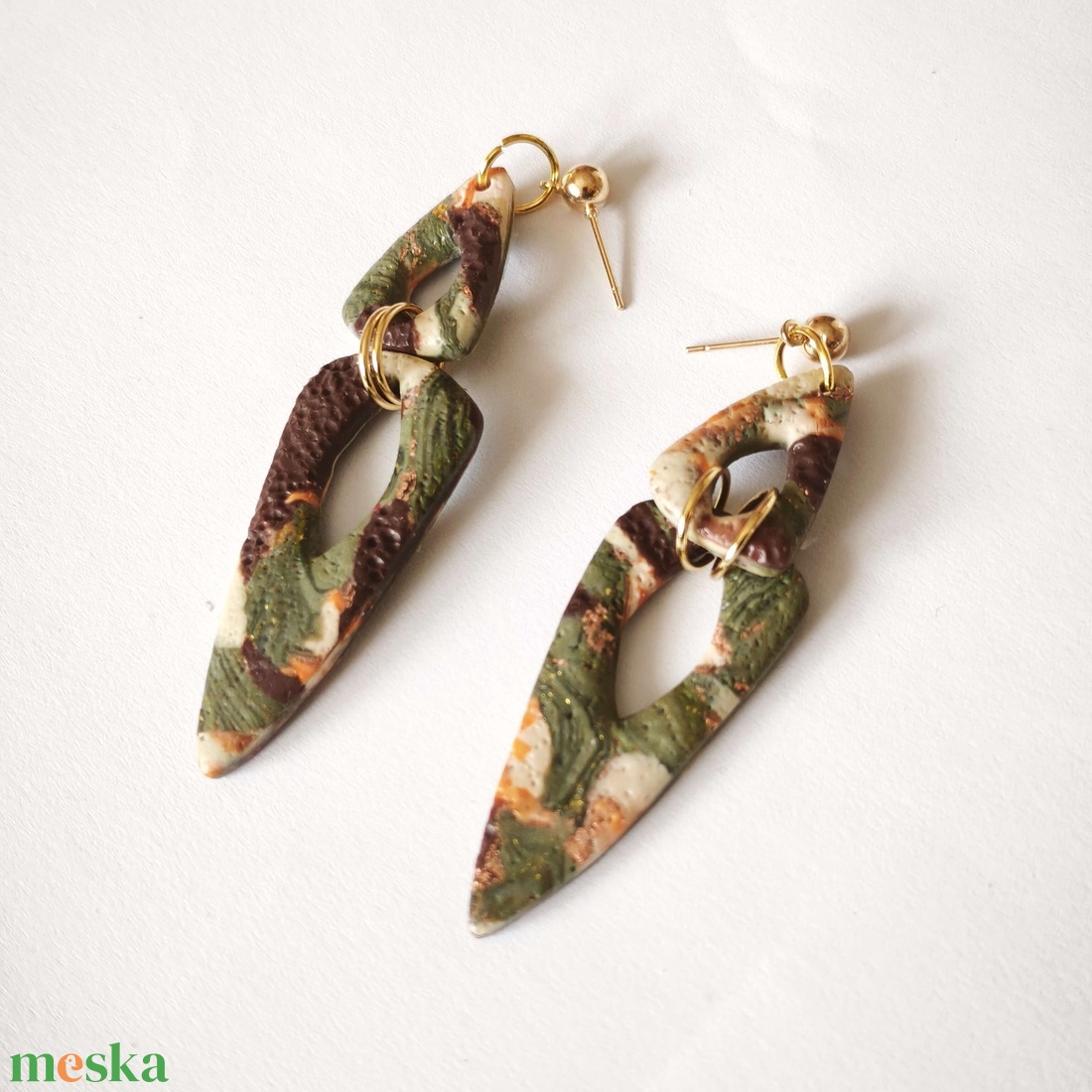 Mohaarany Elegancia fülbevaló - ékszer - fülbevaló - lógó fülbevaló - Meska.hu