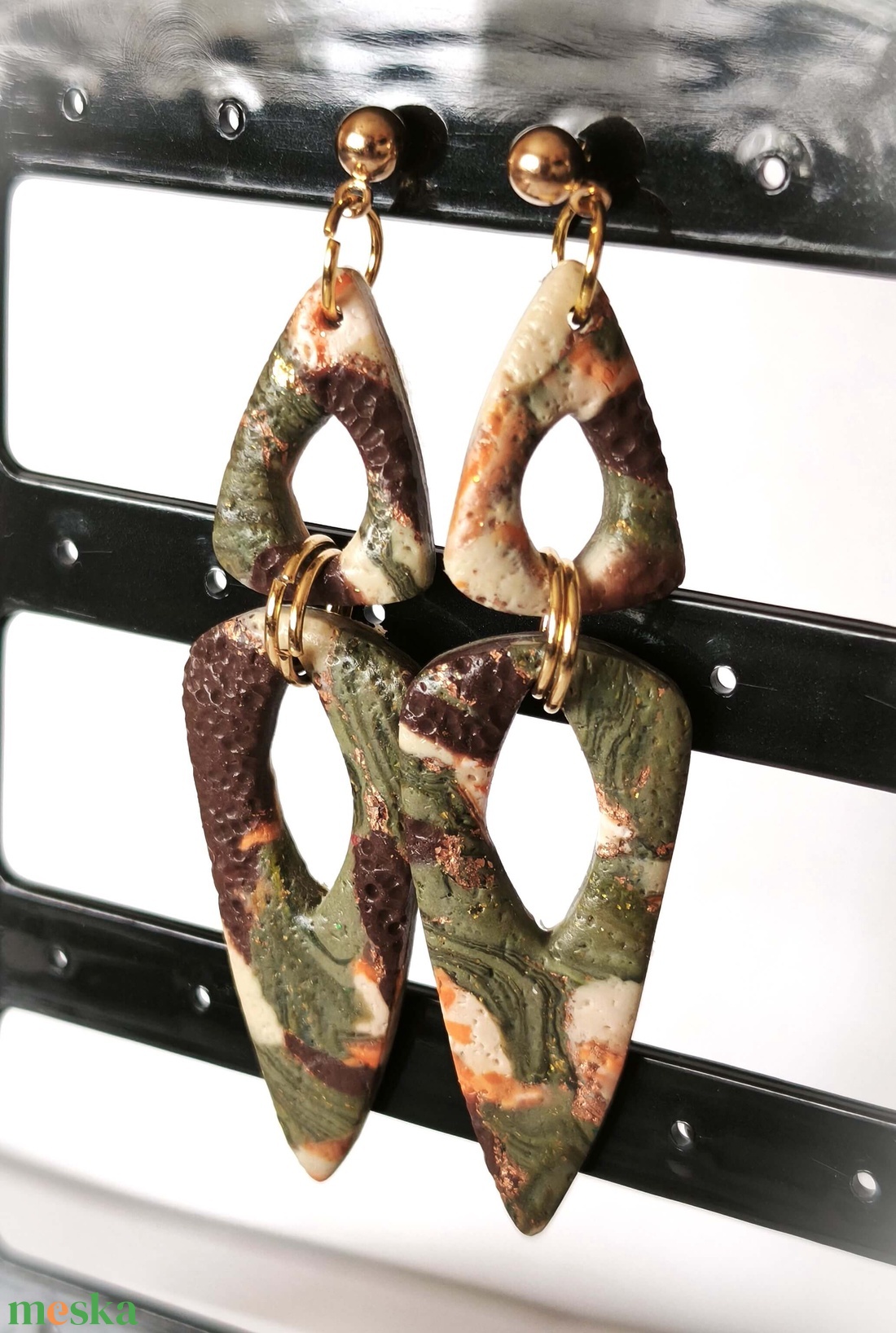 Mohaarany Elegancia fülbevaló - ékszer - fülbevaló - lógó fülbevaló - Meska.hu