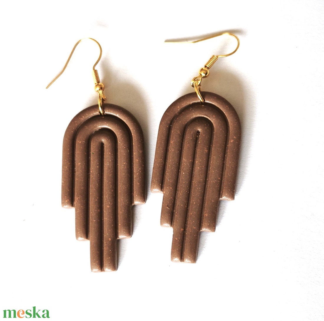 Cappuccino Ív fülbevaló - ékszer - fülbevaló - lógó fülbevaló - Meska.hu