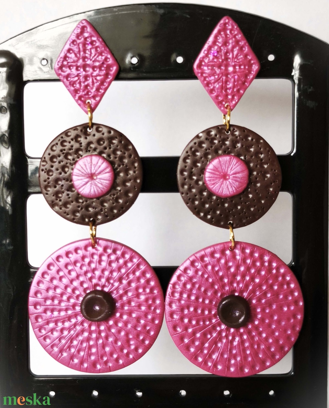 Málnás Trüffel fülbevaló - ékszer - fülbevaló - lógó fülbevaló - Meska.hu