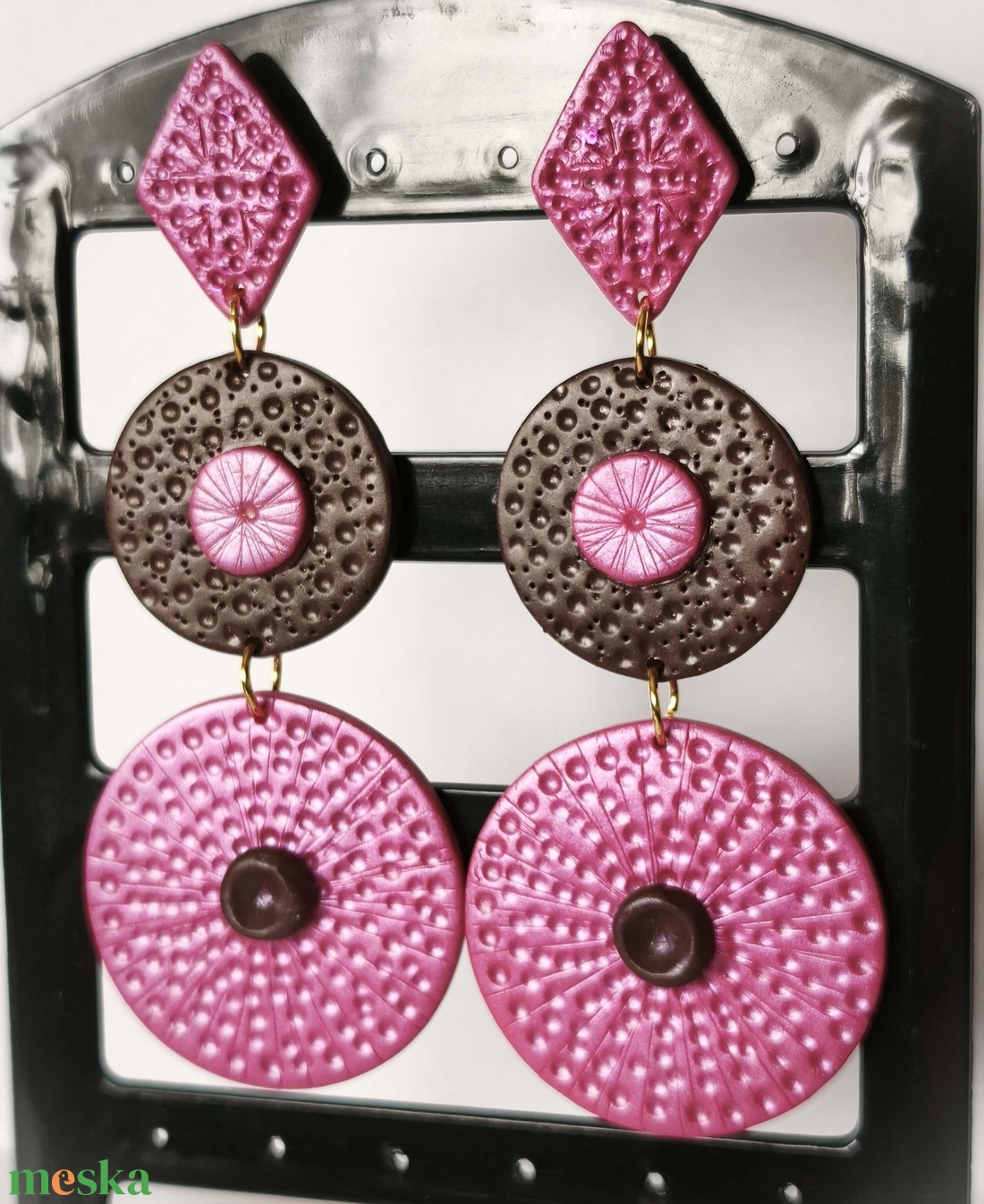 Málnás Trüffel fülbevaló - ékszer - fülbevaló - lógó fülbevaló - Meska.hu