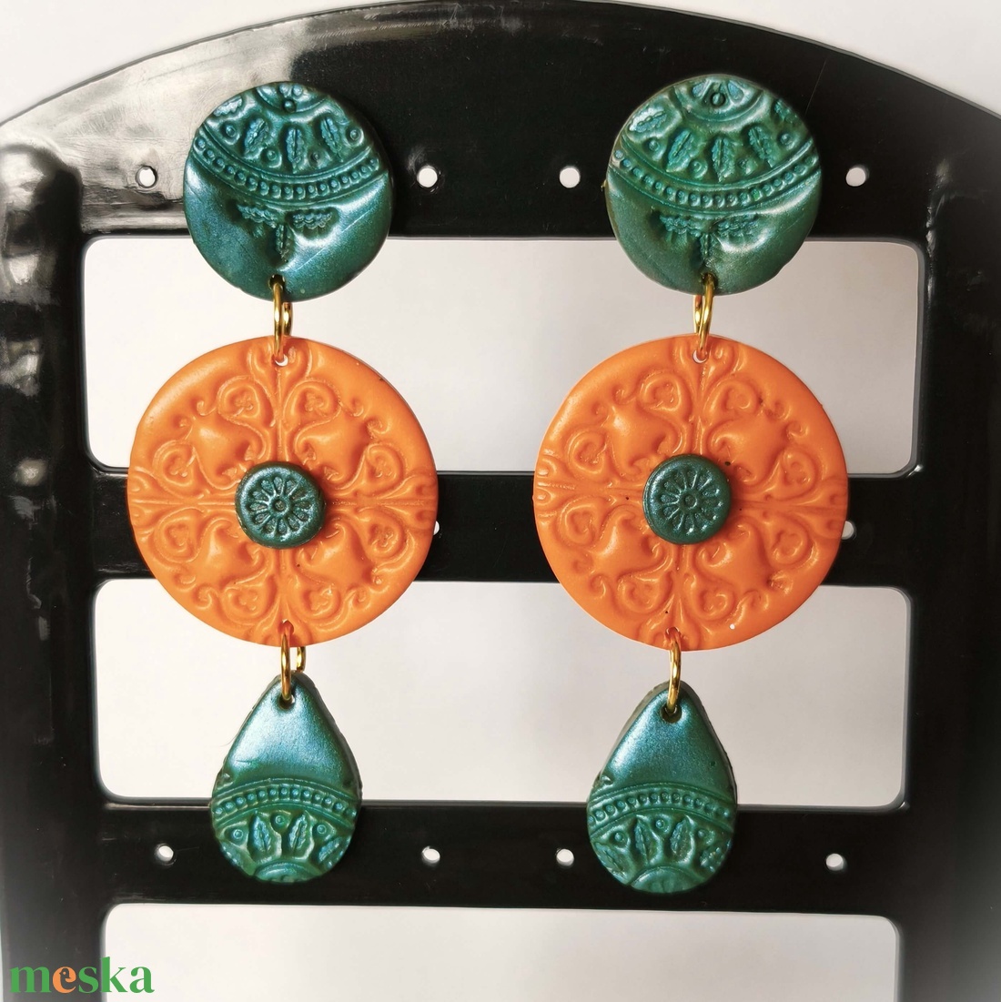 Narancs Liget fülbevaló - ékszer - fülbevaló - lógó fülbevaló - Meska.hu