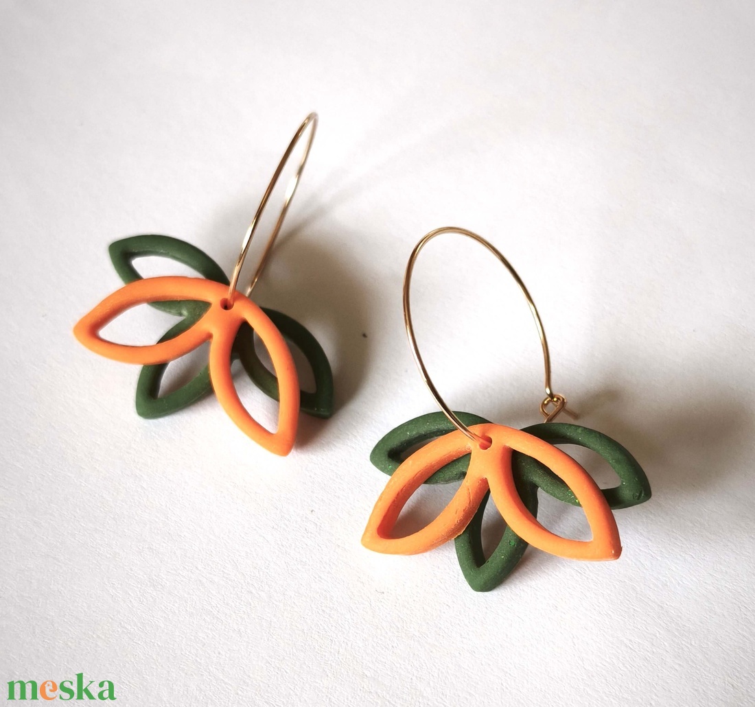 Mandarinkert fülbevaló - ékszer - fülbevaló - lógó fülbevaló - Meska.hu