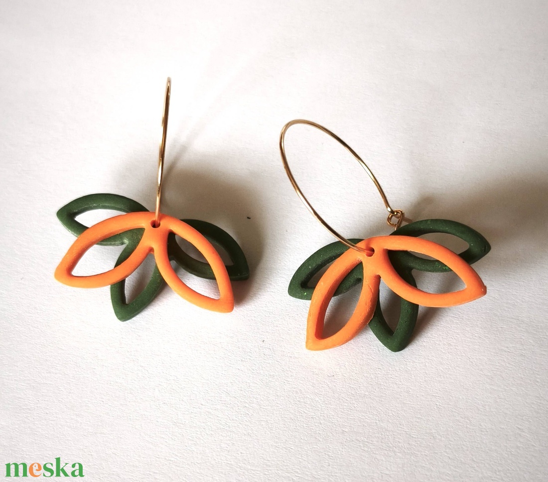 Mandarinkert fülbevaló - ékszer - fülbevaló - lógó fülbevaló - Meska.hu