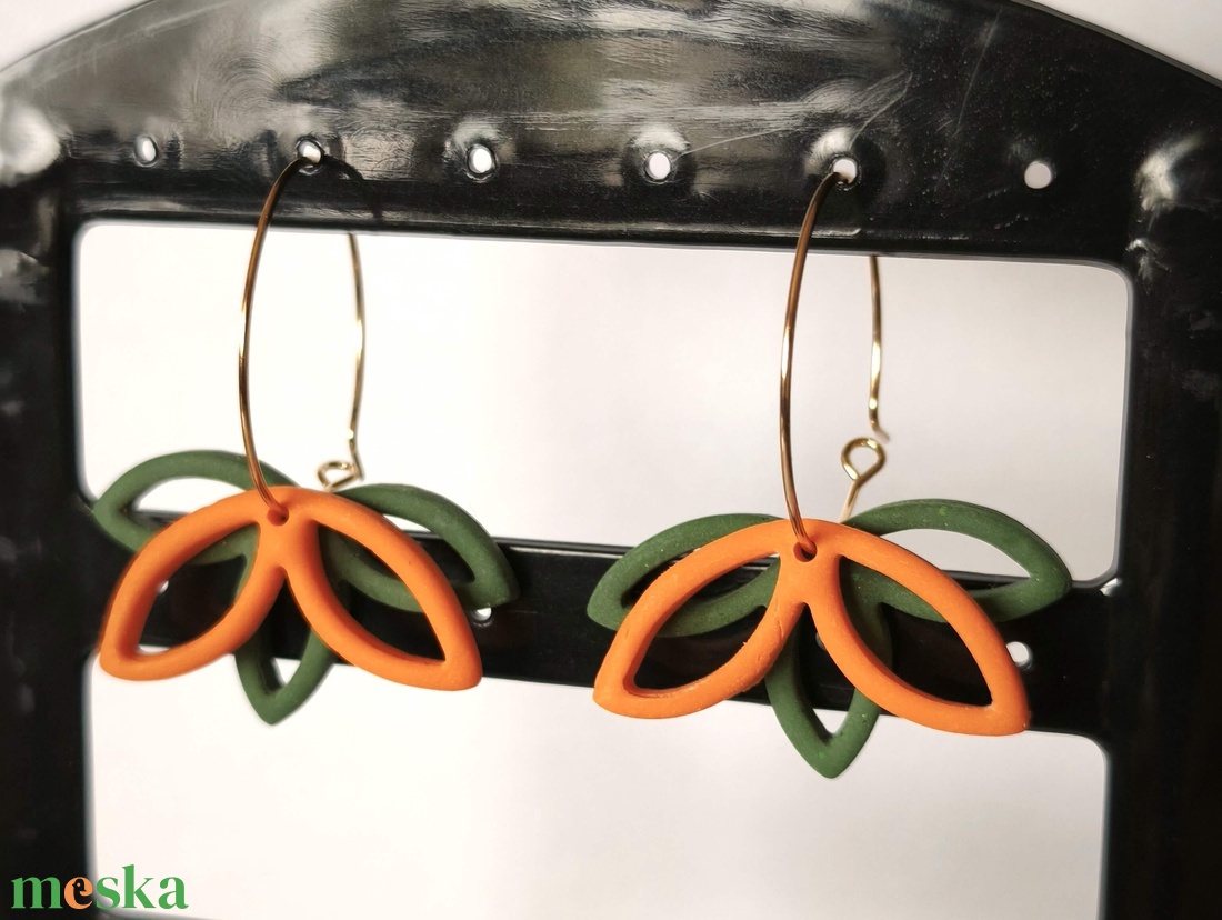 Mandarinkert fülbevaló - ékszer - fülbevaló - lógó fülbevaló - Meska.hu