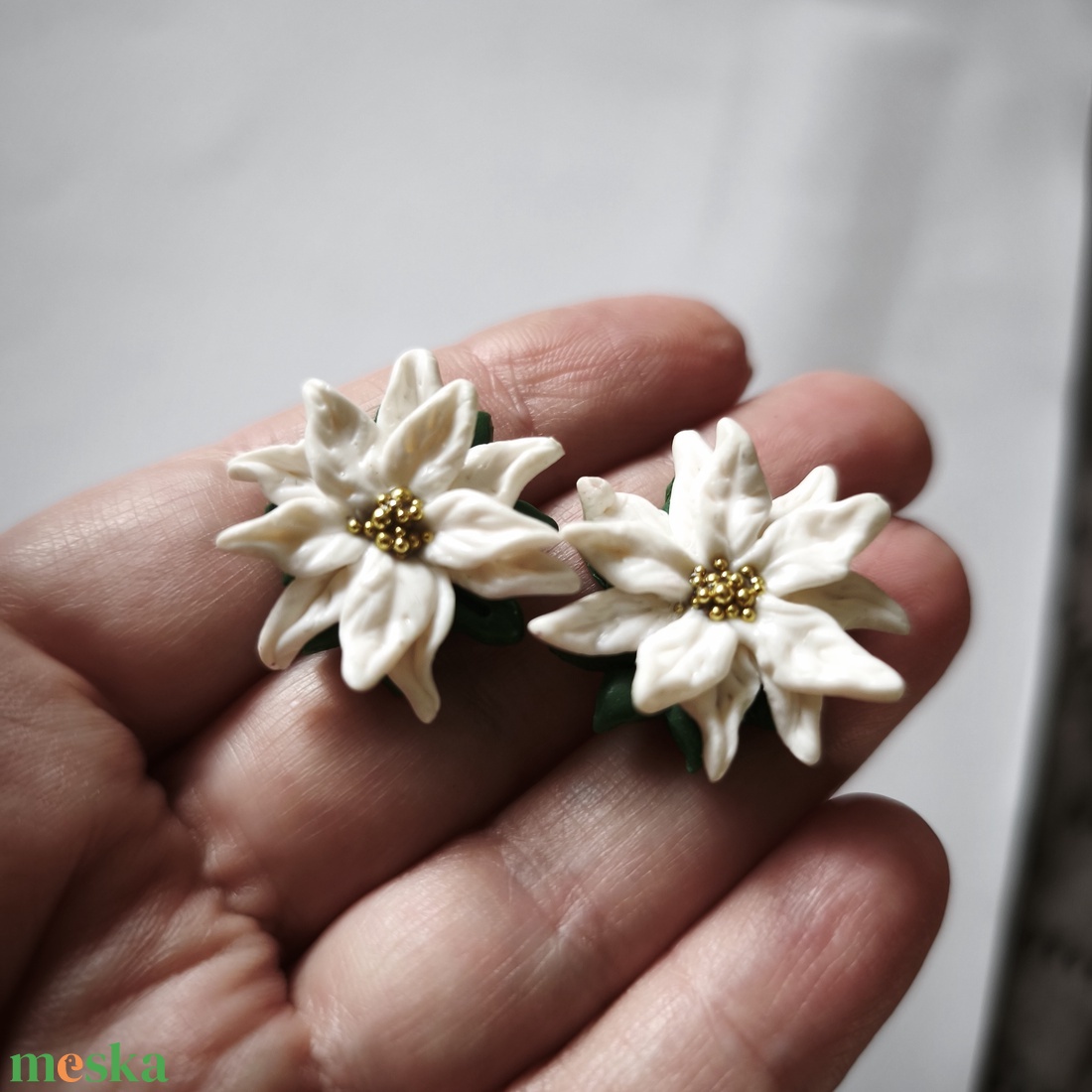 Mikulásvirág fülbevaló és medál  - ékszer - ékszerszett - Meska.hu