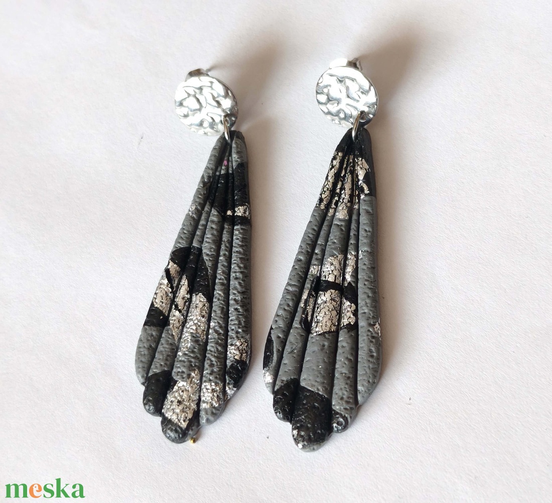 Ezüst Harmónia fülbevaló - ékszer - fülbevaló - lógó fülbevaló - Meska.hu