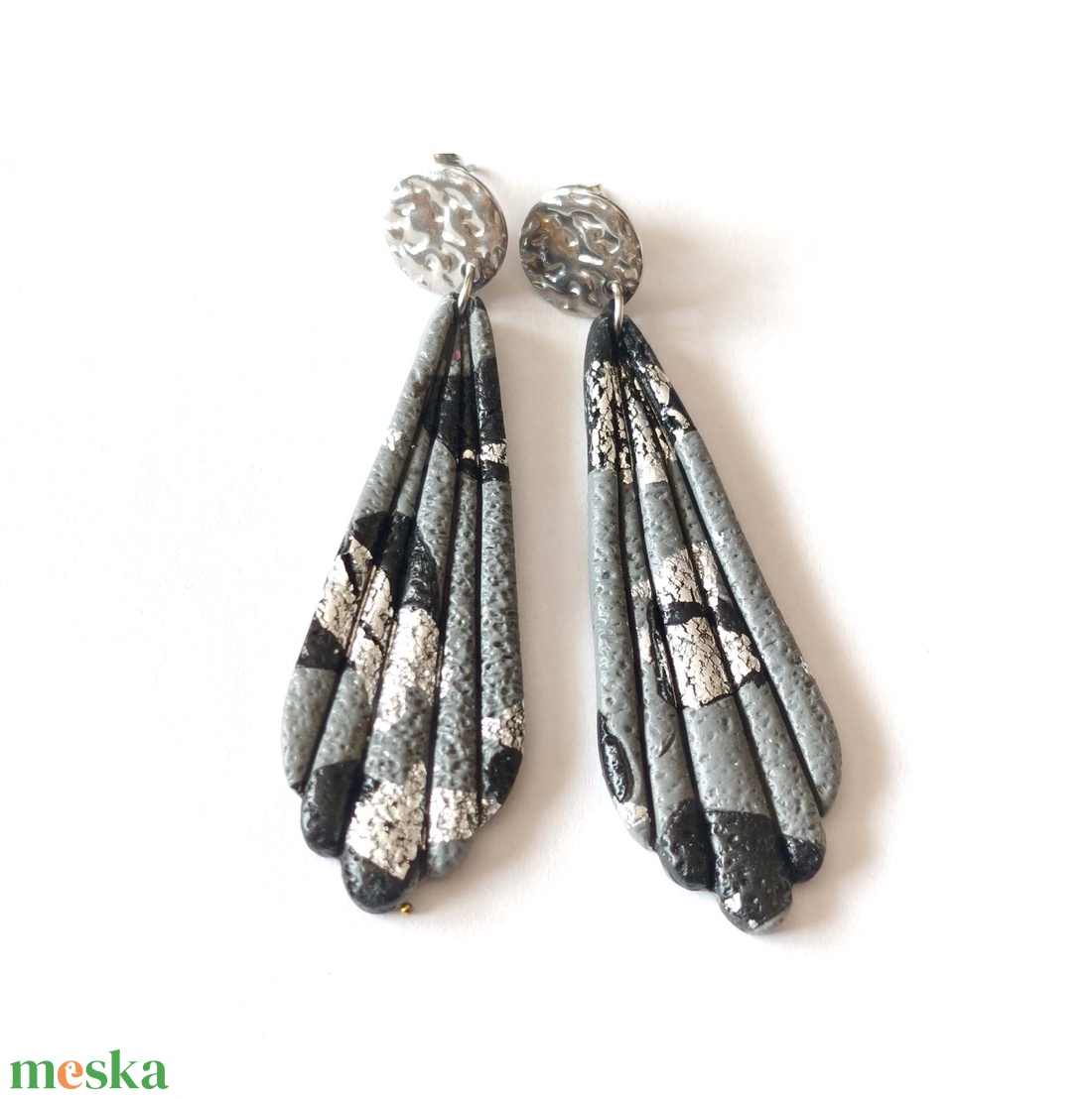 Ezüst Harmónia fülbevaló - ékszer - fülbevaló - lógó fülbevaló - Meska.hu