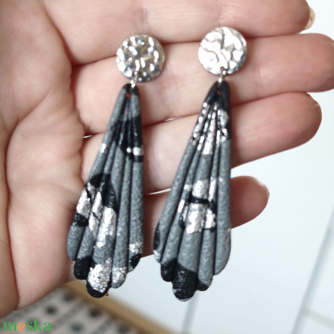 Ezüst Harmónia fülbevaló - ékszer - fülbevaló - lógó fülbevaló - Meska.hu