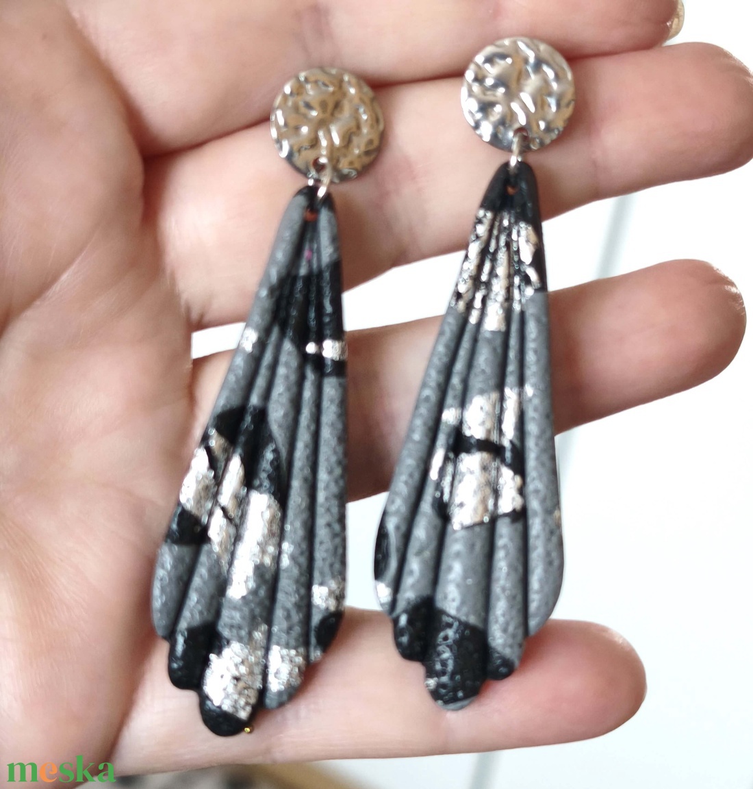 Ezüst Harmónia fülbevaló - ékszer - fülbevaló - lógó fülbevaló - Meska.hu