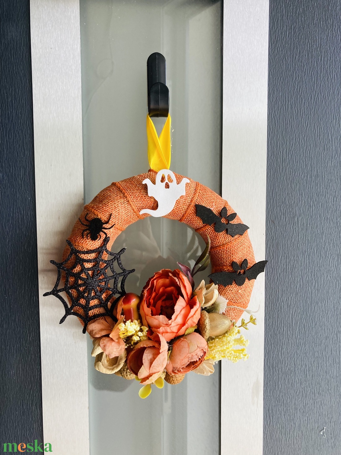 'Boo' 15 cm halloween ajtódísz, kopogtató  - otthon & életmód - dekoráció - ajtó- és ablak dekoráció - ajtódísz & kopogtató - Meska.hu