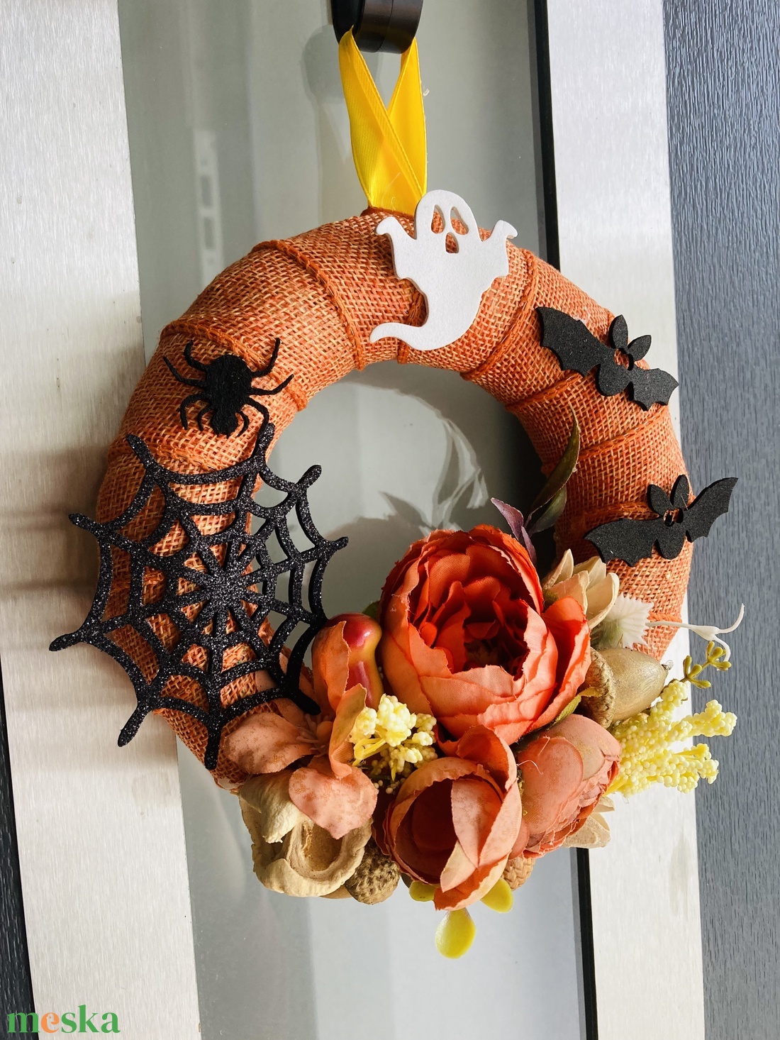 'Boo' 15 cm halloween ajtódísz, kopogtató  - otthon & életmód - dekoráció - ajtó- és ablak dekoráció - ajtódísz & kopogtató - Meska.hu