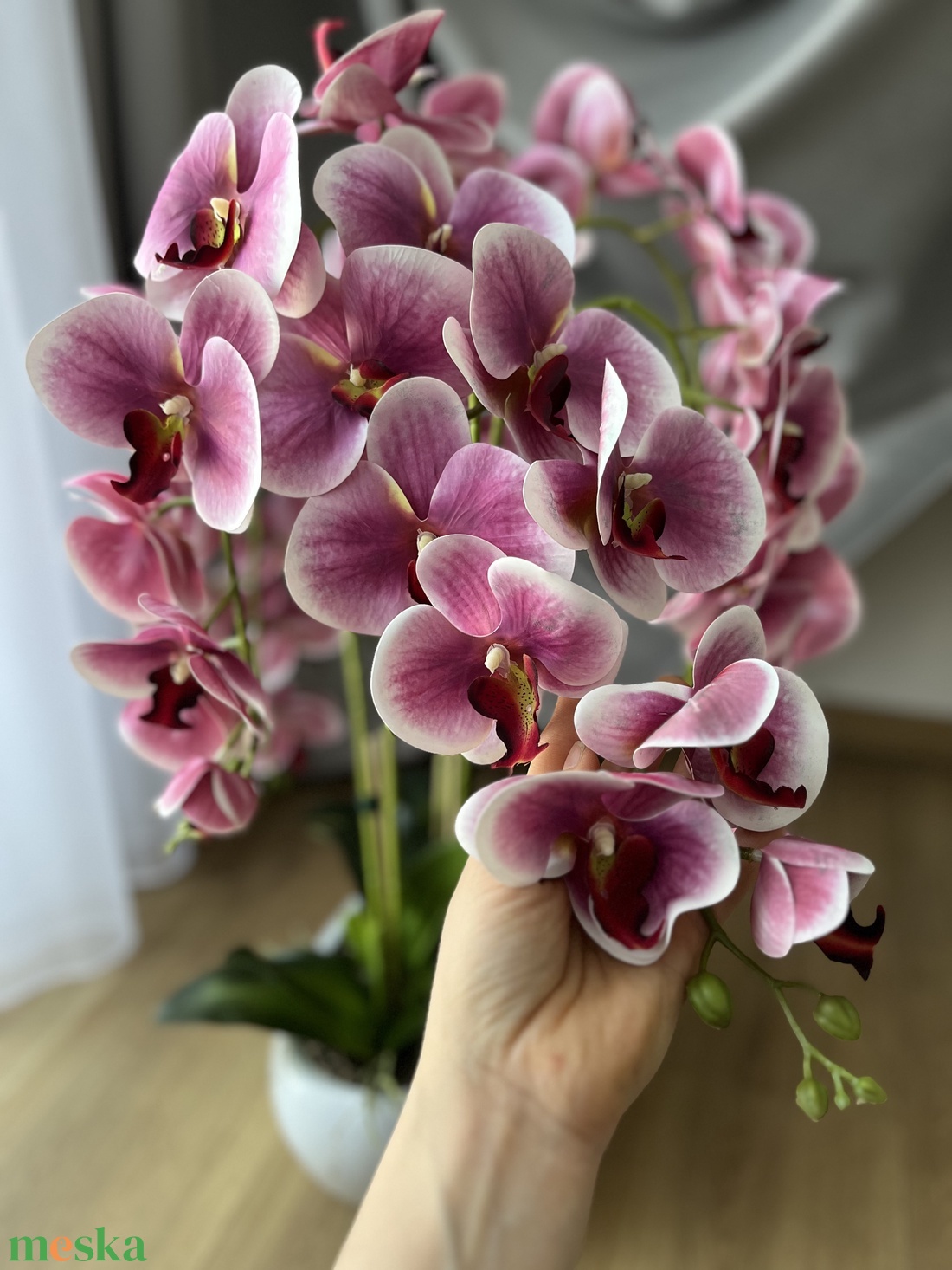 Prémium, élethű óriás orchidea kaspóban nagy, XXL - otthon & életmód - dekoráció - virágdísz és tartó - csokor & virágdísz - Meska.hu Prémium, élethű óriás orchidea kaspóban nagy, XXL - otthon & életmód - dekoráció - virágdísz és tartó - csokor & virágdísz - Meska.hu