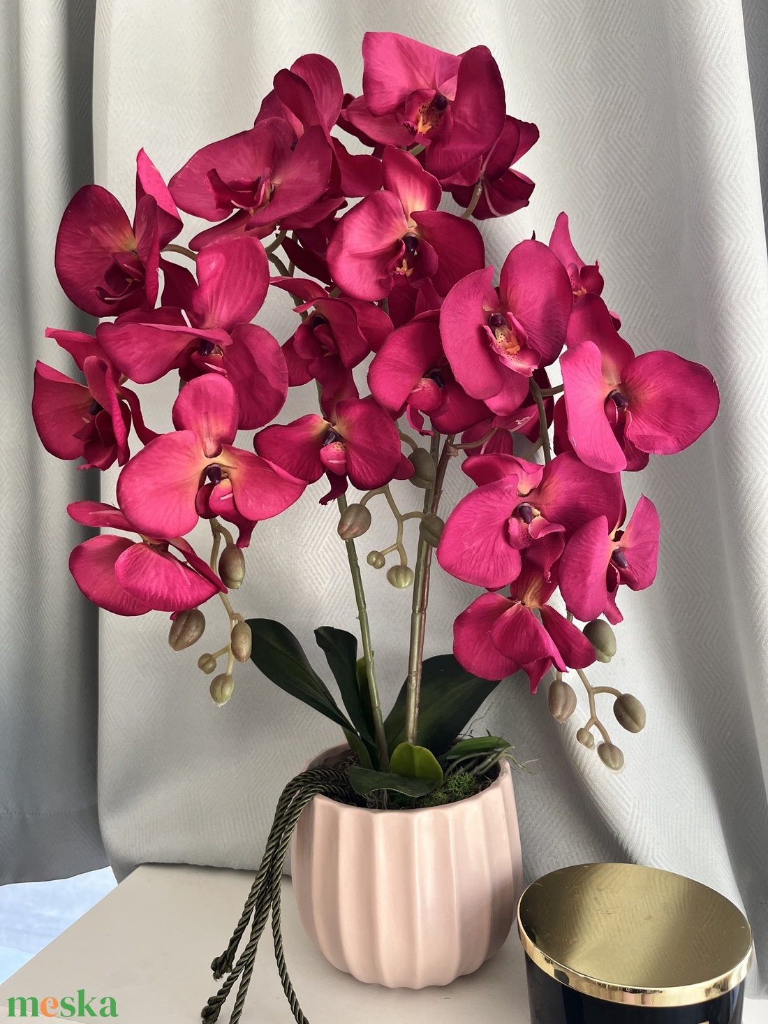 Örögvirg élethű selyem orchidea kaspóban - otthon & életmód - dekoráció - virágdísz és tartó - csokor & virágdísz - Meska.hu