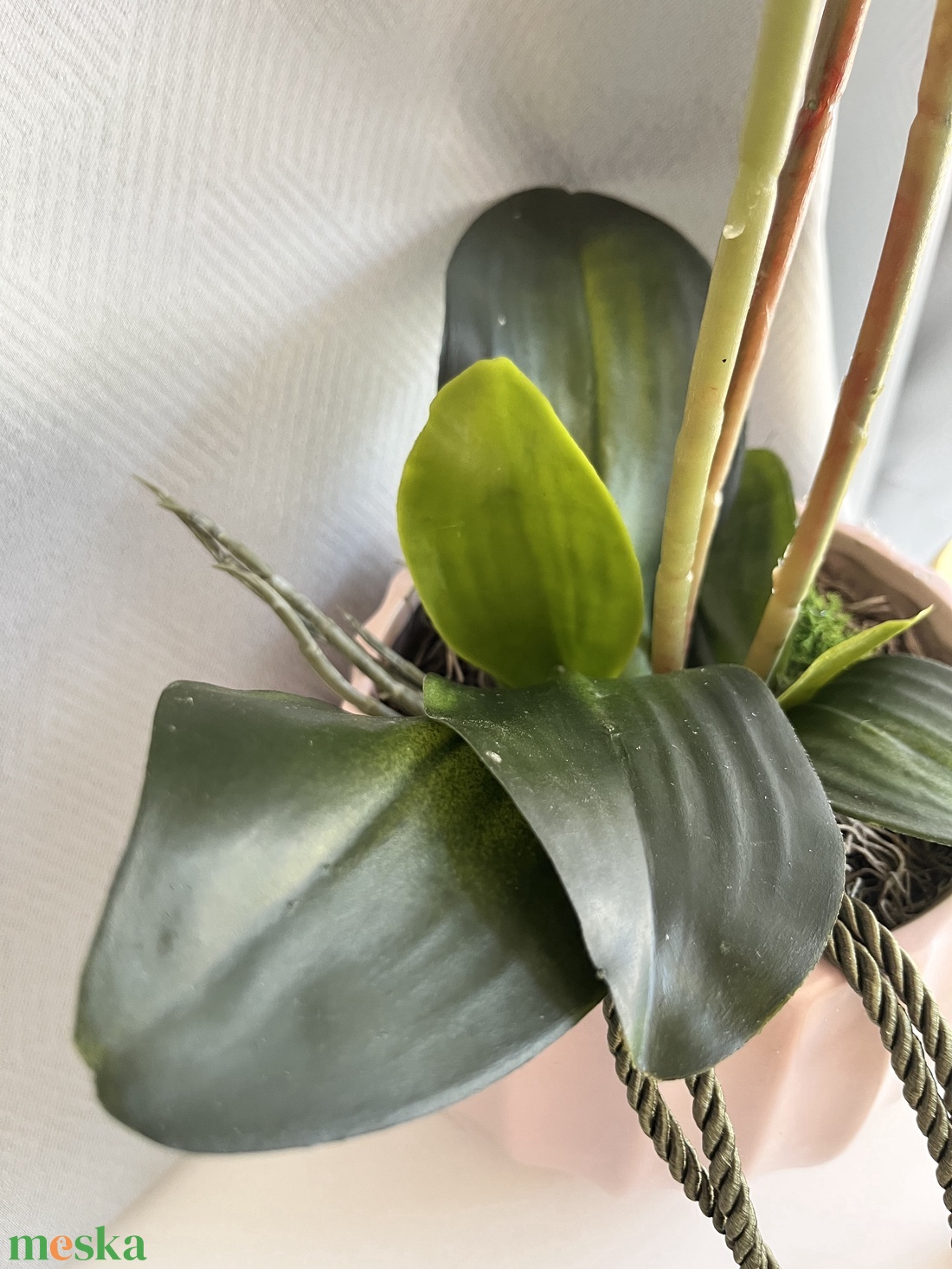 Örögvirg élethű selyem orchidea kaspóban - otthon & életmód - dekoráció - virágdísz és tartó - csokor & virágdísz - Meska.hu