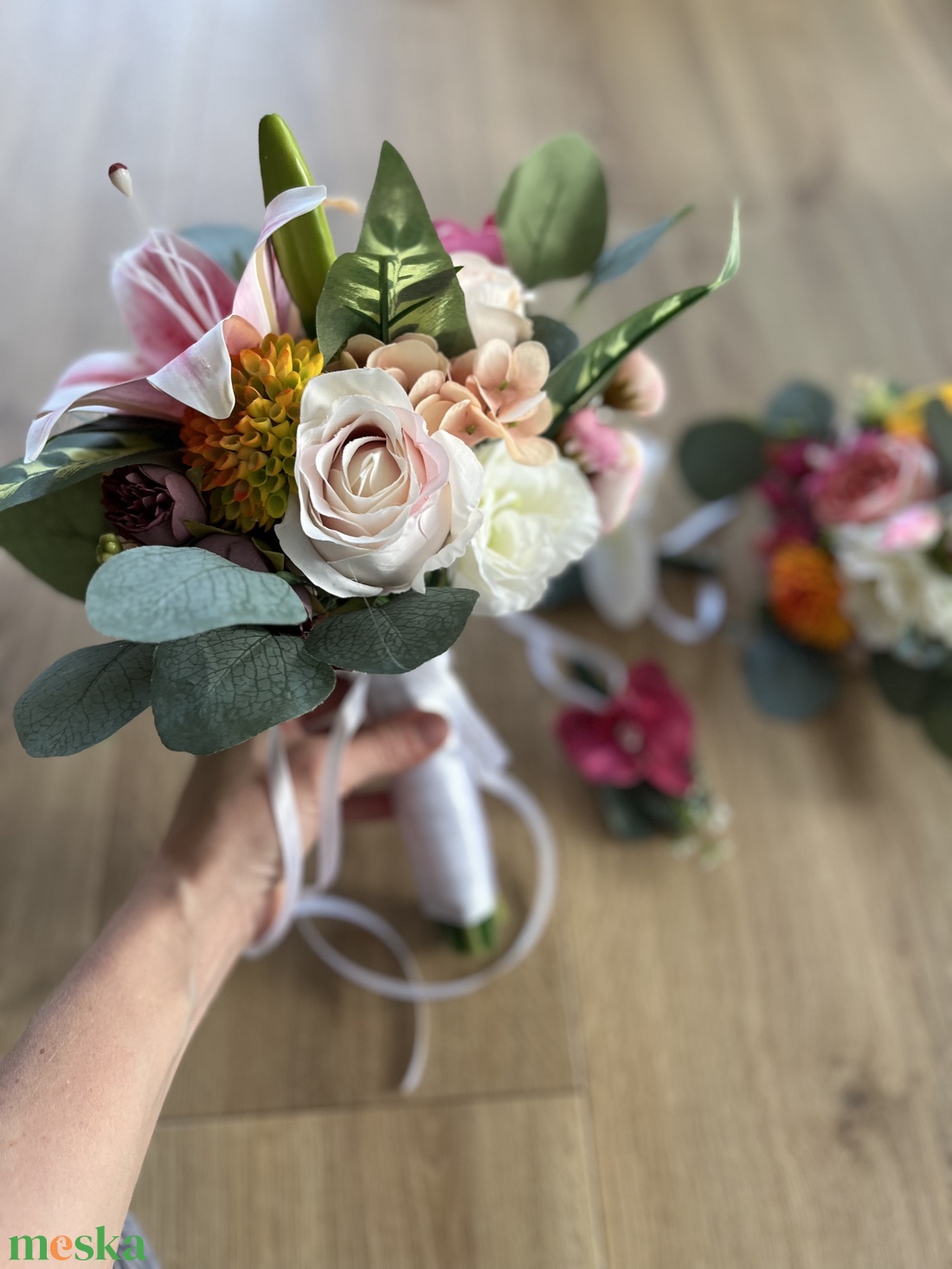 Üde esküvői szett - rendelésre - esküvő - menyasszonyi- és dobócsokor - Meska.hu