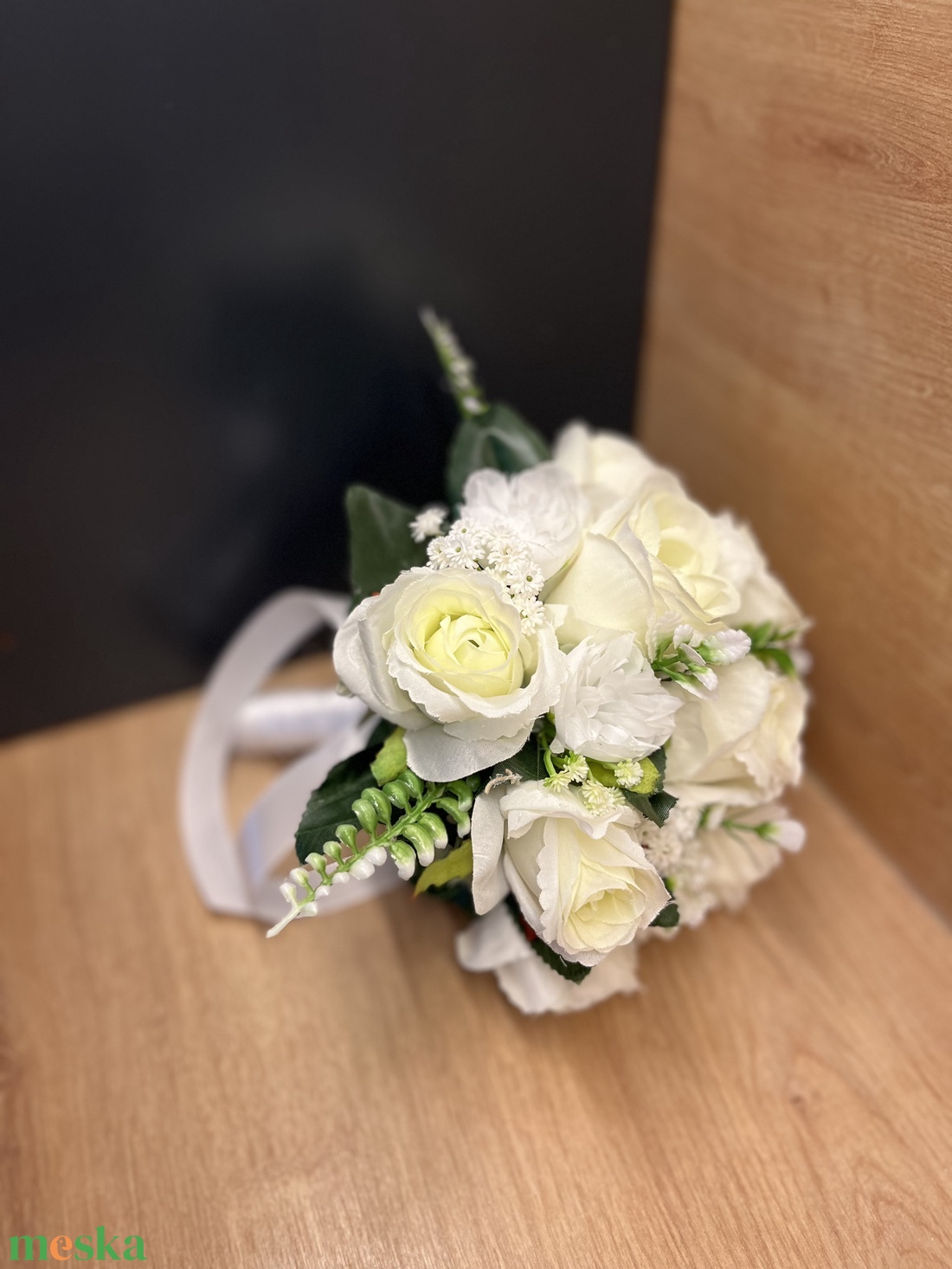 Fehér elegancia 2026 menyasszonyi csokor - esküvő - menyasszonyi- és dobócsokor - Meska.hu