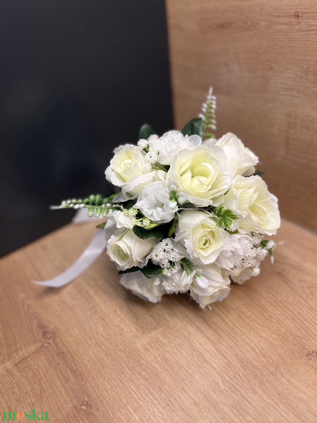 Fehér elegancia 2026 menyasszonyi csokor - esküvő - menyasszonyi- és dobócsokor - Meska.hu