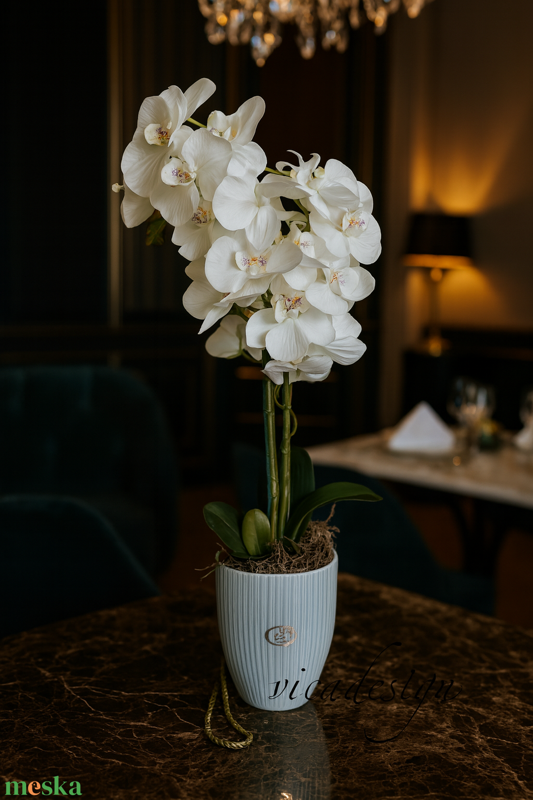 3 szálas fehér orchidea gondozásmentes - otthon & életmód - dekoráció - virágdekoráció - virágdíszítő kellékek - Meska.hu