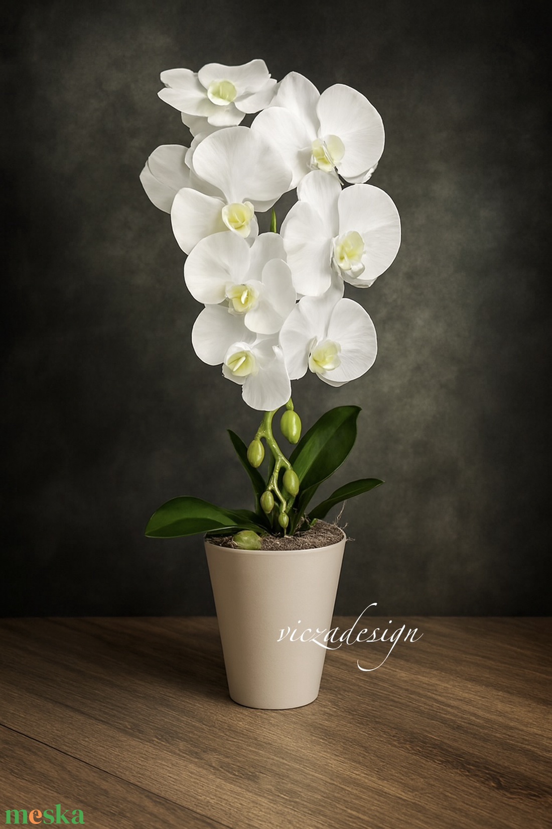 Prémium, élethű orchidea kaspóban, 1 szálas - otthon & életmód - dekoráció - virágdekoráció - virágdíszítő kellékek - Meska.hu