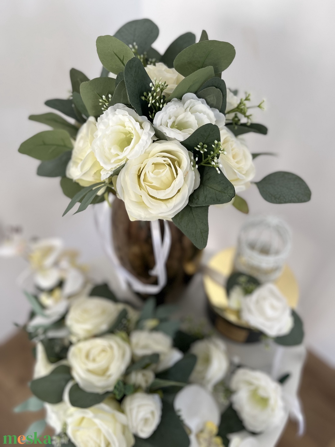 Emerencia személyre szabott, greenery esküvői szettje - esküvő - dekoráció - helyszíni dekor - Meska.hu