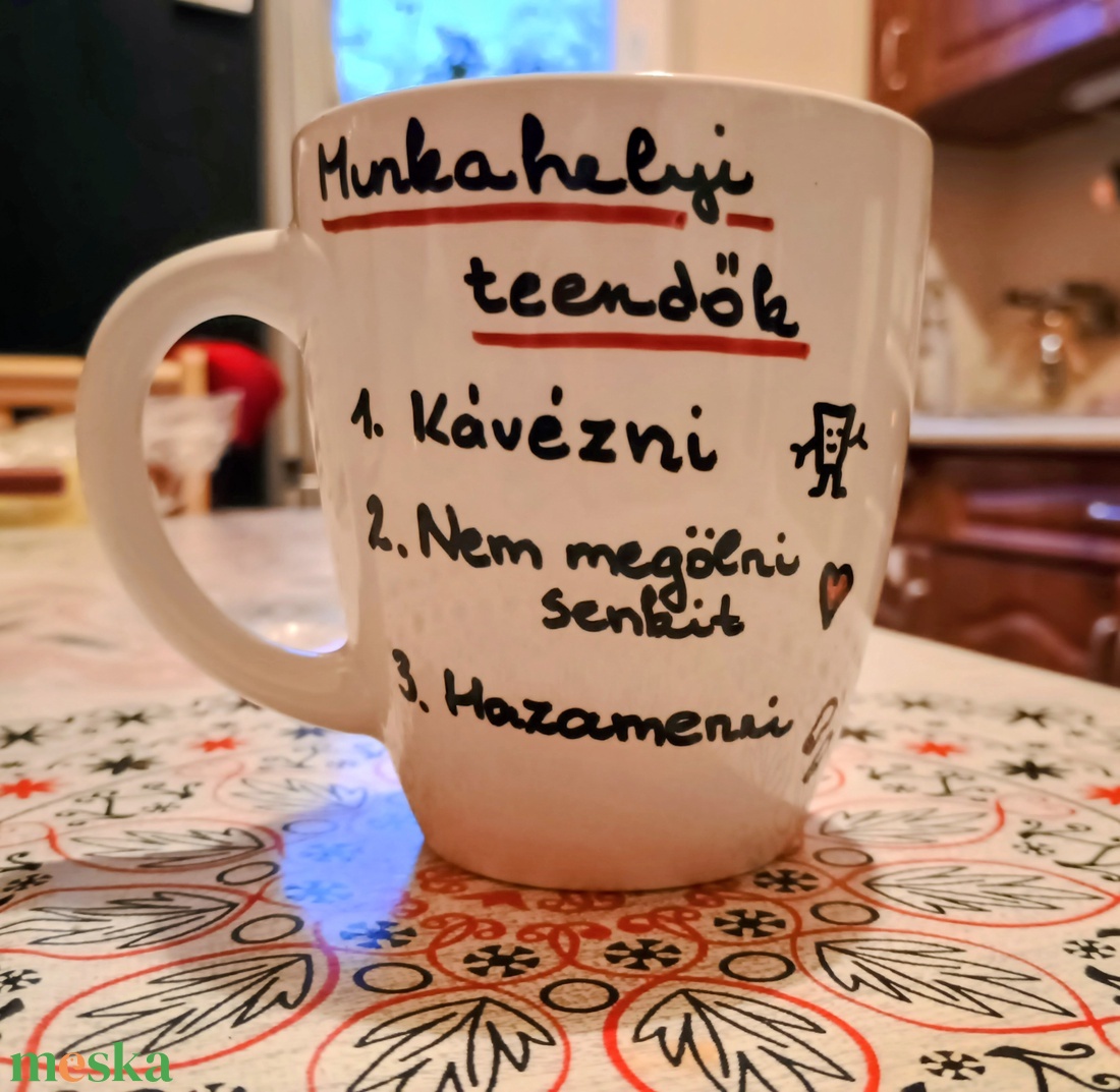 kézzel festett bögre munkahelyi  - otthon & életmód - konyhafelszerelés, tálalás - tálalás - bögre & csésze - Meska.hu