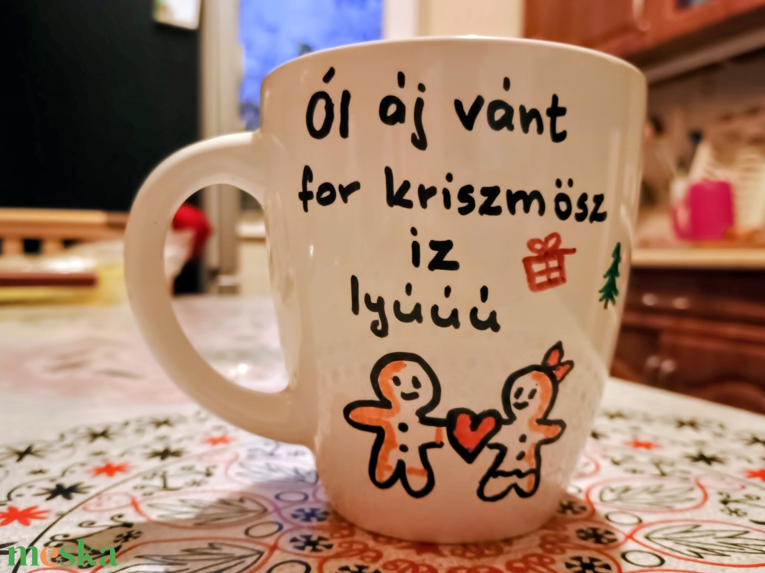  kézzel festett bögre karácsonyi  - otthon & életmód - konyhafelszerelés, tálalás - tálalás - bögre & csésze - Meska.hu