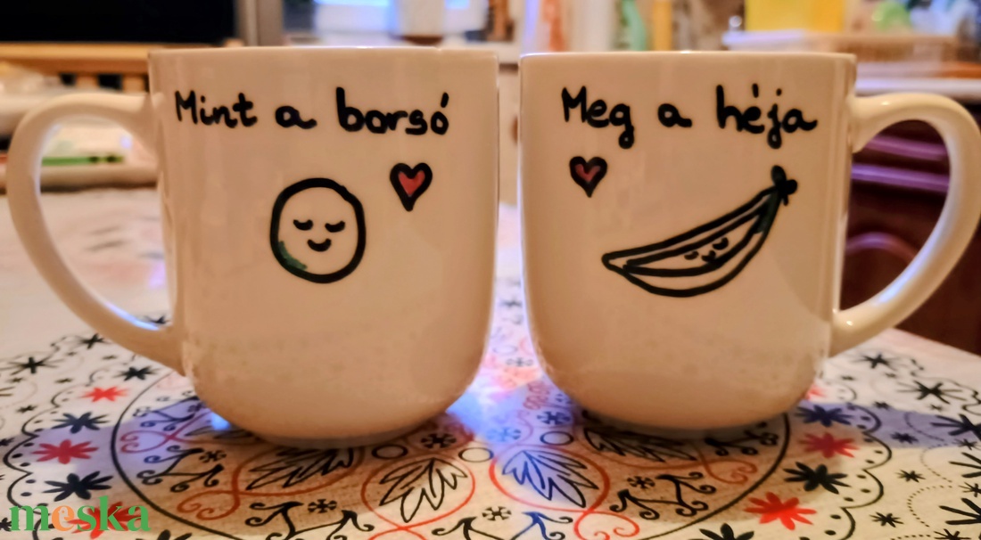  kézzel festett páros bögre  - otthon & életmód - konyhafelszerelés, tálalás - tálalás - bögre & csésze - Meska.hu