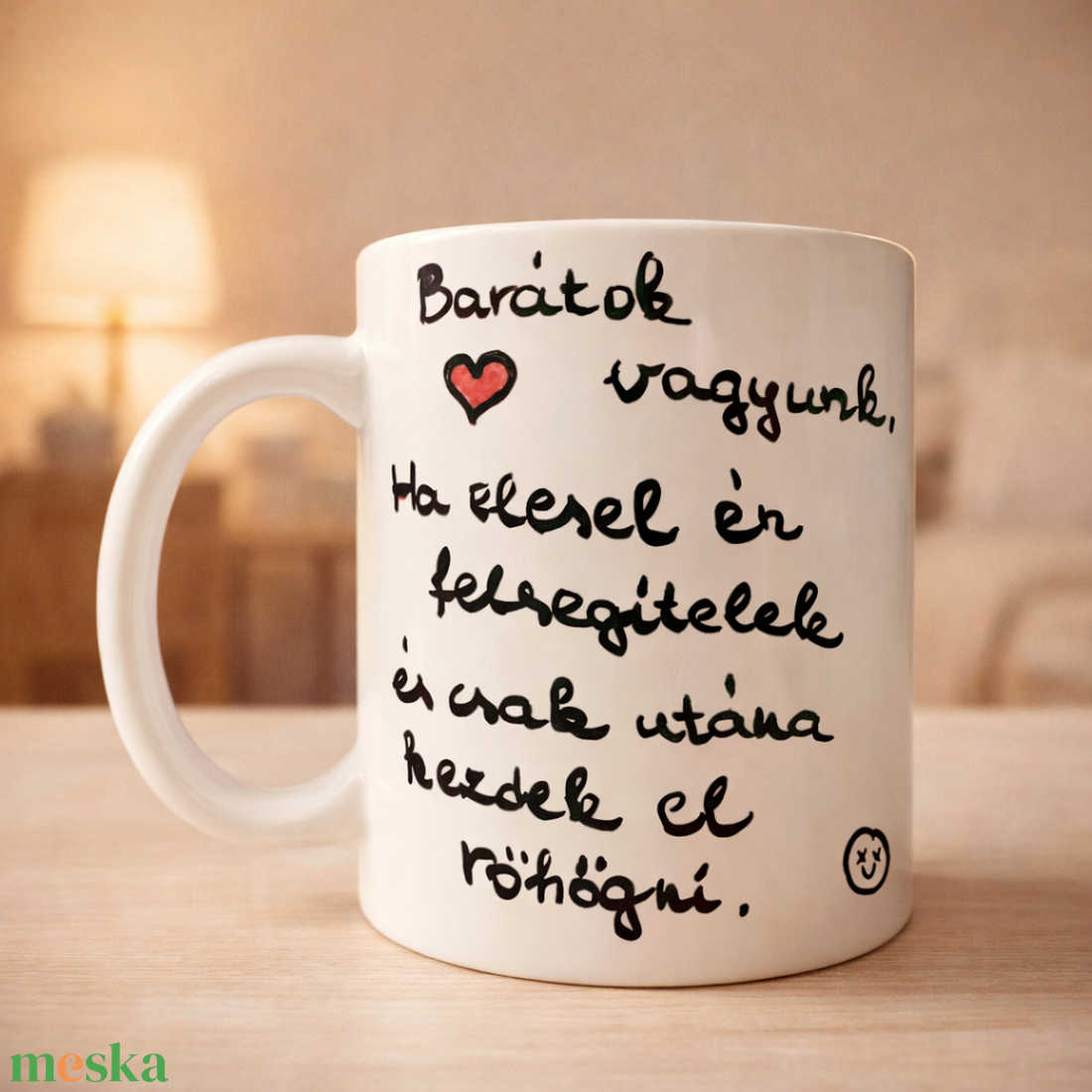 Barátok vagyunk ,vicces, kézzel festett bögre barátoknak - otthon & életmód - konyhafelszerelés, tálalás - tálalás - bögre & csésze - Meska.hu