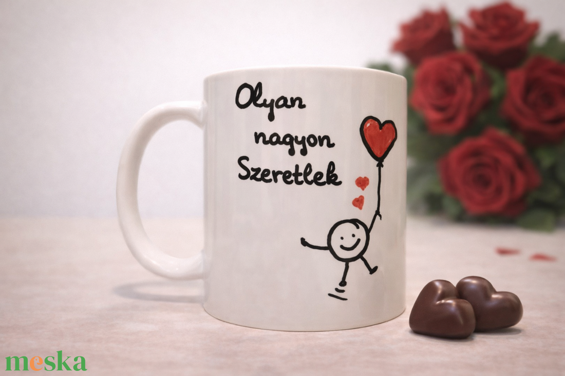 Olyan nagyon szeretlek Valentin napi bögre - otthon & életmód - konyhafelszerelés, tálalás - tálalás - bögre & csésze - Meska.hu