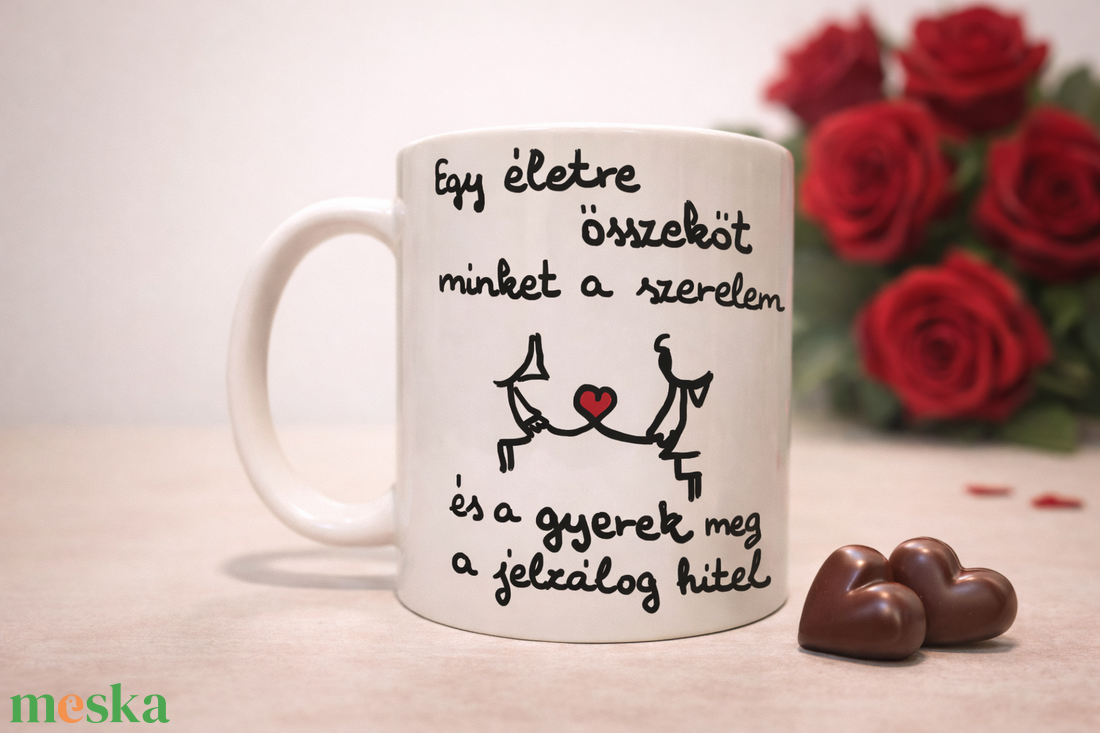 Egy életre összeköt minket a szerelemvalentin napi bögre - otthon & életmód - konyhafelszerelés, tálalás - tálalás - bögre & csésze - Meska.hu