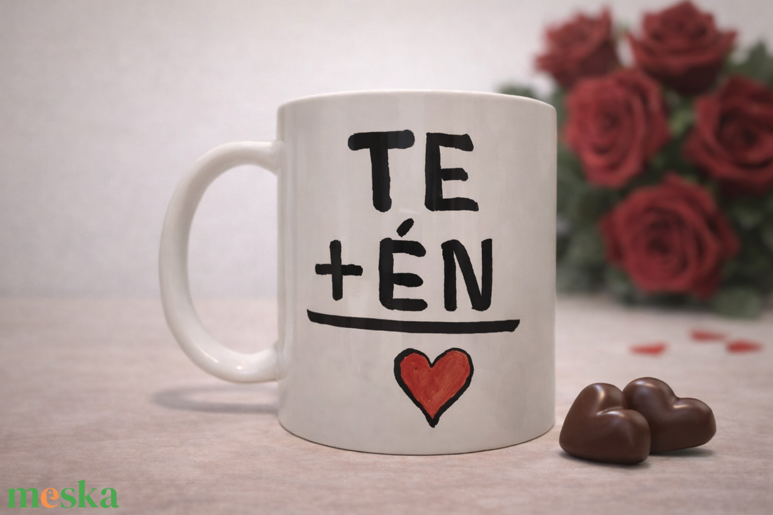 Te+Én ... Kézzel festett Valentin napi bögre  - otthon & életmód - konyhafelszerelés, tálalás - tálalás - bögre & csésze - Meska.hu