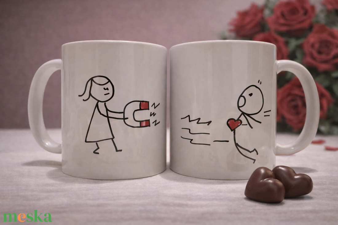 Páros bögre � Vonzódás Vicces, szerelmes ajándék - otthon & életmód - konyhafelszerelés, tálalás - tálalás - bögre & csésze - Meska.hu