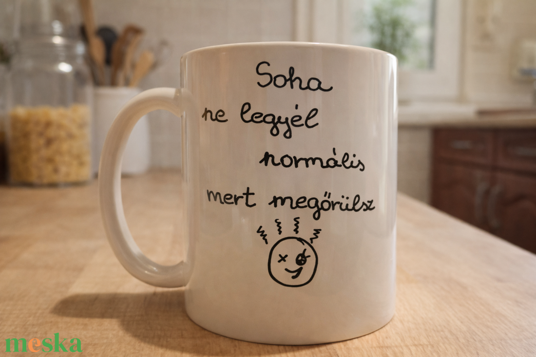 Soha ne legyél normális - kézzel festett vidám bögre  - otthon & életmód - konyhafelszerelés, tálalás - tálalás - bögre & csésze - Meska.hu