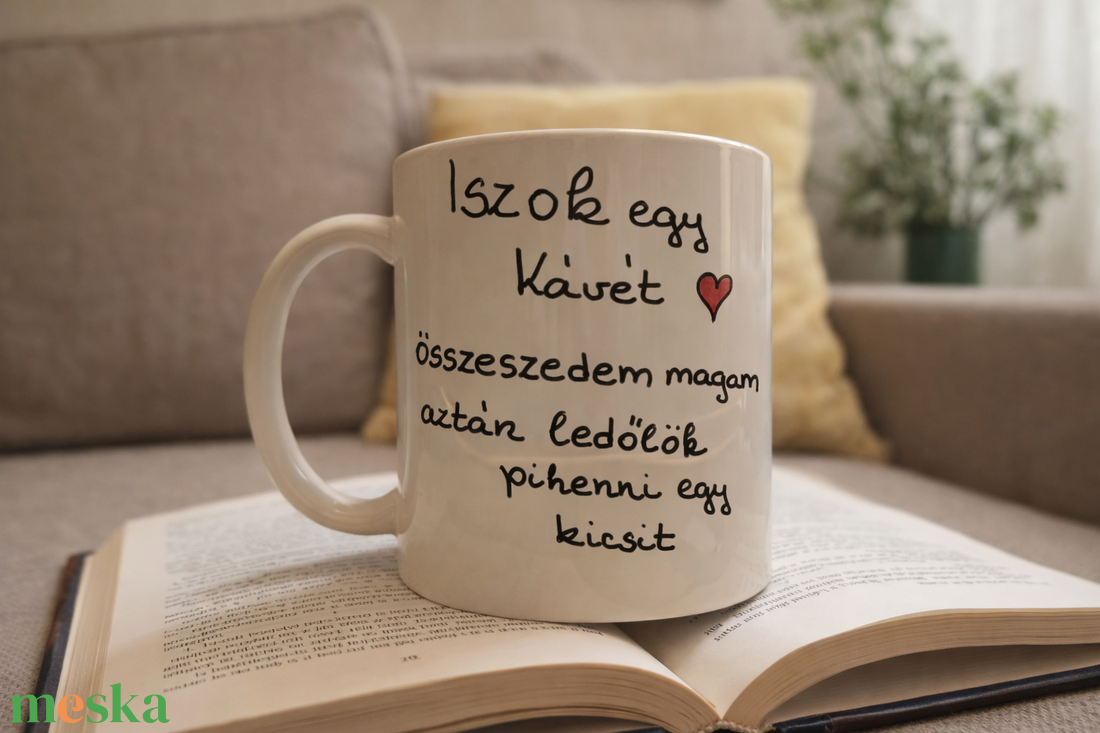 Iszok egy kávét - kézzel festett bögre  - otthon & életmód - konyhafelszerelés, tálalás - tálalás - bögre & csésze - Meska.hu