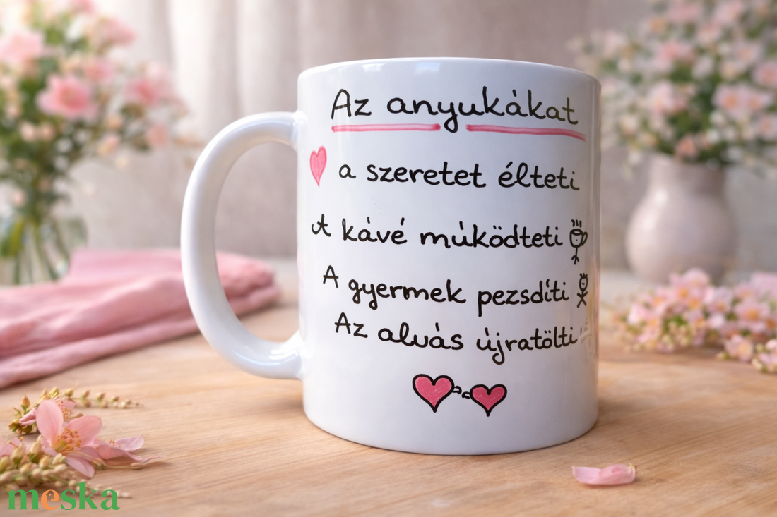 Megható anyák napi bögre - feliratos ajándék anyának  - otthon & életmód - konyhafelszerelés, tálalás - tálalás - bögre & csésze - Meska.hu