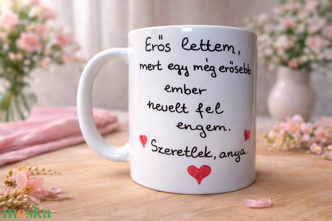 Megható, anyák napi bögre - feliratos ajándék anyának  - otthon & életmód - konyhafelszerelés, tálalás - tálalás - bögre & csésze - Meska.hu
