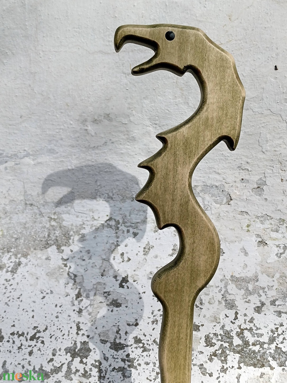 Egyedi sétabot, túrabot juharfából - Sárkány zöld - játék & sport - sport és kikapcsolódás - más játékok, sportok - Meska.hu