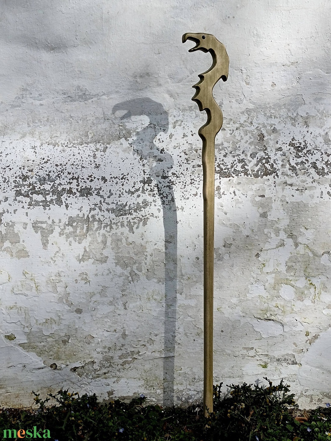 Egyedi sétabot, túrabot juharfából - Sárkány zöld - játék & sport - sport és kikapcsolódás - más játékok, sportok - Meska.hu