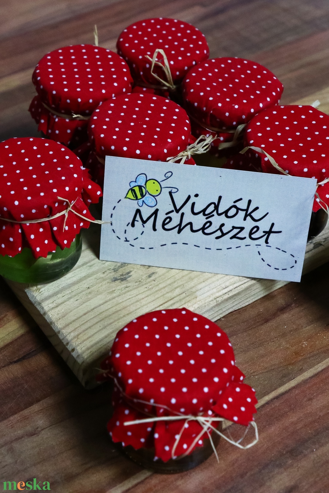Fajta mini méz válogatás pakk dísztetővel falapon - élelmiszer - méz & propolisz - Meska.hu